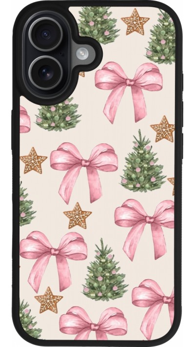 iPhone 17 Case Hülle - Silikon schwarz Christmas 25 Vintage Ribbons