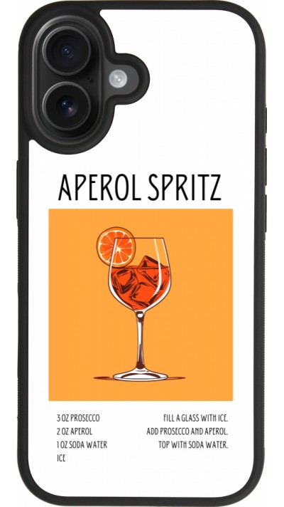 Coque iPhone 17 - Silicone rigide noir Cocktail recette Aperol Spritz