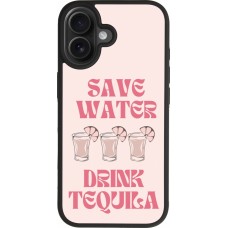 Coque iPhone 17 - Silicone rigide noir Cocktail Save Water Drink Tequila
