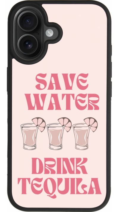 Coque iPhone 17 - Silicone rigide noir Cocktail Save Water Drink Tequila
