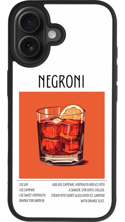 Coque iPhone 17 - Silicone rigide noir Cocktail recette Negroni