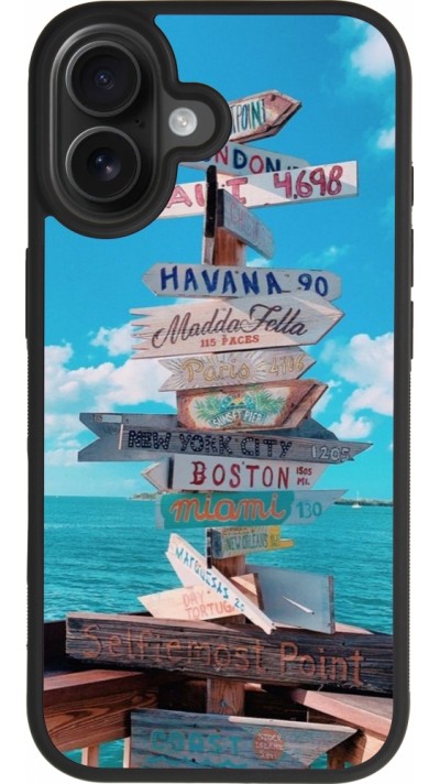 Coque iPhone 17 - Silicone rigide noir Cool Cities Directions