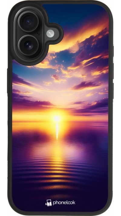 iPhone 17 Case Hülle - Silikon schwarz Sonnenuntergang gelb violett