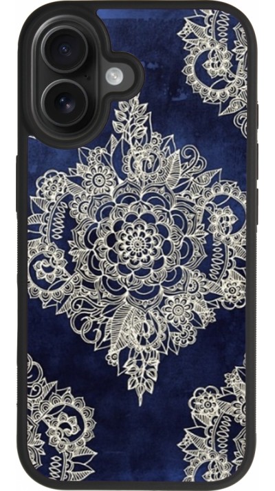 Coque iPhone 17 - Silicone rigide noir Cream Flower Moroccan