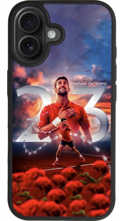 Coque iPhone 17 - Silicone rigide noir Djokovic 23 Grand Slam