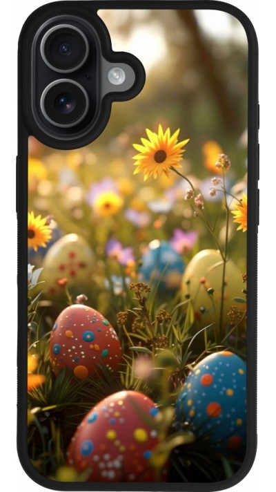 iPhone 17 Case Hülle - Silikon schwarz Easter 2026 Decorated eggs