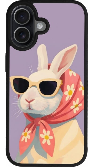 iPhone 17 Case Hülle - Silikon schwarz Easter 2026 Rabbit with scarf