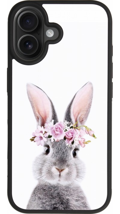 Coque iPhone 17 - Silicone rigide noir Easter 2023 flower bunny