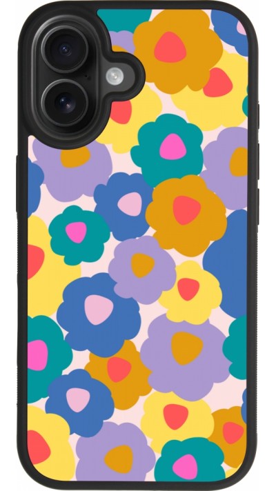Coque iPhone 17 - Silicone rigide noir Easter 2024 flower power