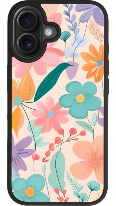Coque iPhone 17 - Silicone rigide noir Easter 2024 spring flowers