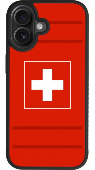 Coque iPhone 17 - Silicone rigide noir Euro 2020 Switzerland