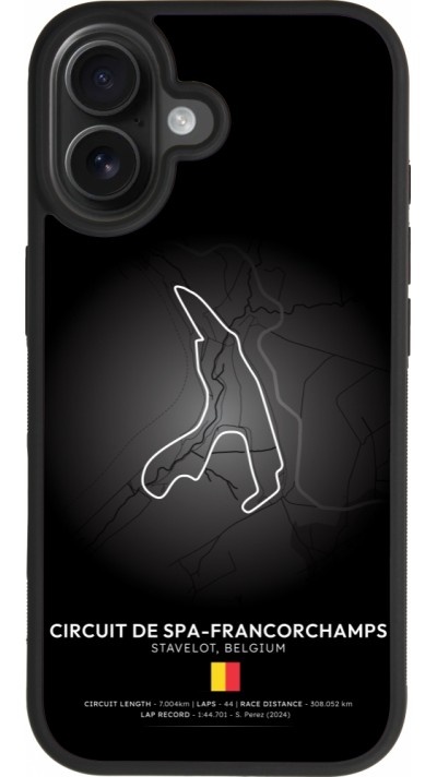 Coque iPhone 17 - Silicone rigide noir F1 Track 2025 Belgium