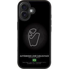 Coque iPhone 17 - Silicone rigide noir F1 Track 2025 Brazil