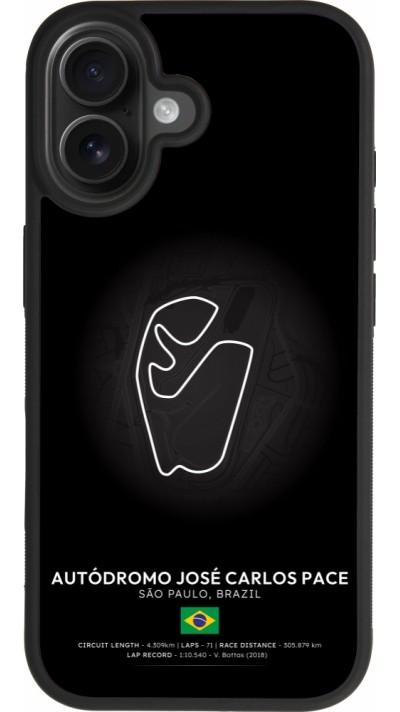 Coque iPhone 17 - Silicone rigide noir F1 Track 2025 Brazil