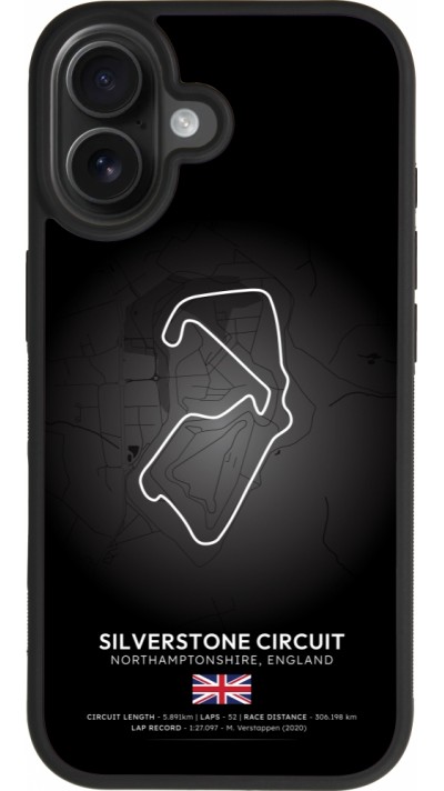Coque iPhone 17 - Silicone rigide noir F1 Track 2025 Great Britan