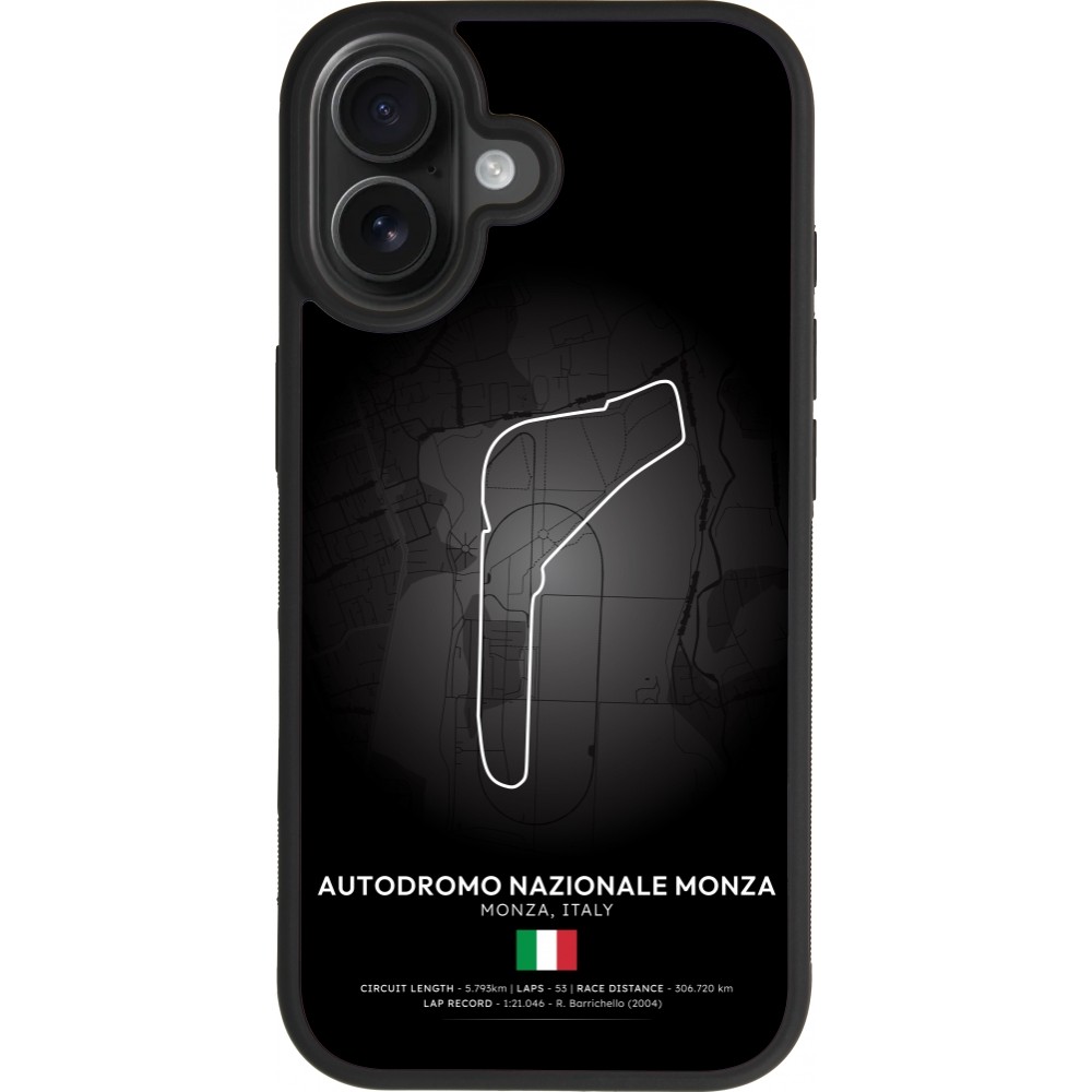 Coque iPhone 17 - Silicone rigide noir F1 Track 2025 Italy