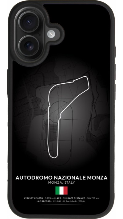 Coque iPhone 17 - Silicone rigide noir F1 Track 2025 Italy