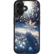 iPhone 17 Case Hülle - Silikon schwarz Schneeflocke Solar Glanz