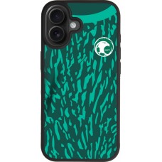 Coque iPhone 17 - Silicone rigide noir Maillot de football Arabie saoudite 2022 personnalisable