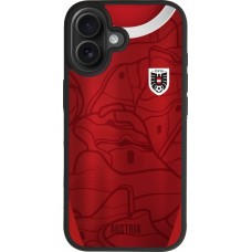 Coque iPhone 17 - Silicone rigide noir Maillot de football Autriche personnalisable