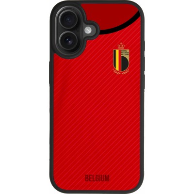 Coque iPhone 17 - Silicone rigide noir Maillot de football Belgique 2022 personnalisable