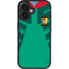 Coque iPhone 17 - Silicone rigide noir Maillot de football Cameroun 2022 personnalisable