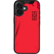 Coque iPhone 17 - Silicone rigide noir Maillot de football Corée du Sud 2022 personnalisable