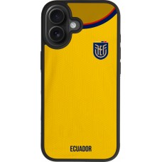 Coque iPhone 17 - Silicone rigide noir Maillot de football Equateur 2022