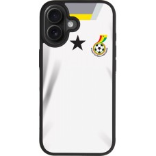 Coque iPhone 17 - Silicone rigide noir Maillot de football Ghana 2022 personnalisable