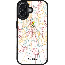 Coque iPhone 17 - Silicone rigide noir Maillot de football Ghana 2026 personnalisable