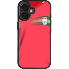Coque iPhone 17 - Silicone rigide noir Maillot de football Iran 2022 personnalisable