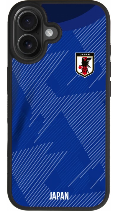 Coque iPhone 17 - Silicone rigide noir Maillot de football Japon 2022 personnalisable