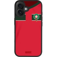 Coque iPhone 17 - Silicone rigide noir Maillot de football Maroc 2022 personnalisable