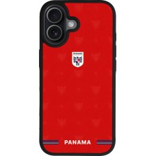 Coque iPhone 17 - Silicone rigide noir Maillot de football Panama 2026 personnalisable