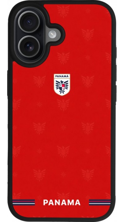 Coque iPhone 17 - Silicone rigide noir Maillot de football Panama 2026 personnalisable