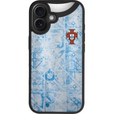 Coque iPhone 17 - Silicone rigide noir Maillot de football Portugal Extérieur personnalisable