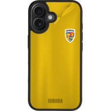 Coque iPhone 17 - Silicone rigide noir Maillot de football Roumanie