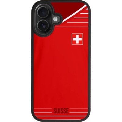 Coque iPhone 17 - Silicone rigide noir Football shirt Switzerland 2022