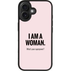 Coque iPhone 17 - Silicone rigide noir I am a woman