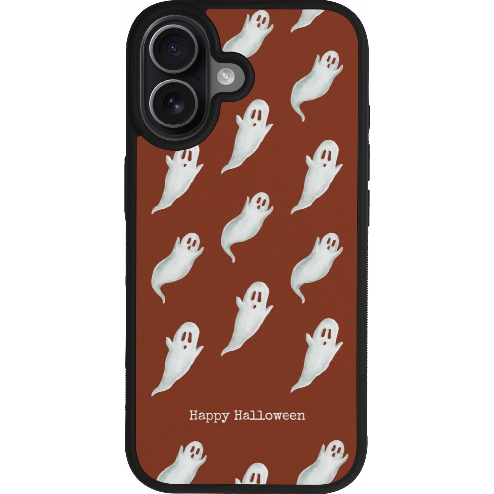 iPhone 17 Case Hülle - Silikon schwarz Halloween 2025 Pattern of ghosts