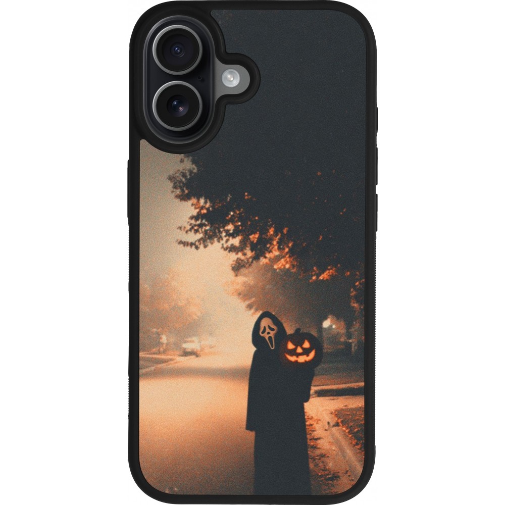 iPhone 17 Case Hülle - Silikon schwarz Halloween 2025 Scream