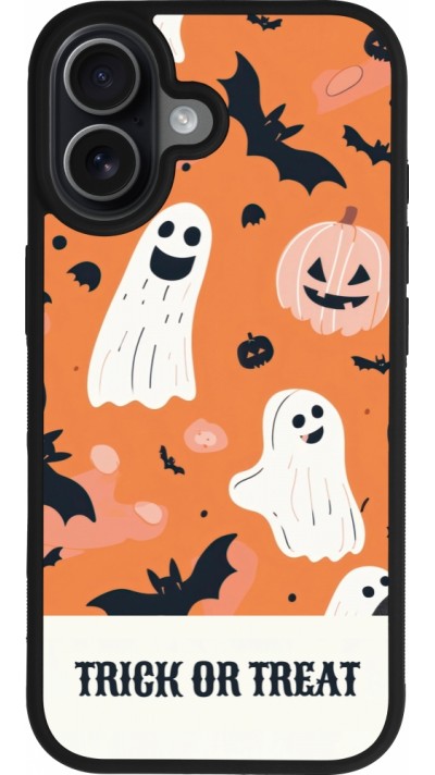 iPhone 17 Case Hülle - Silikon schwarz Halloween 2025 Trick treat