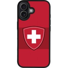 Coque iPhone 17 - Silicone rigide noir Hockey World Championship Ecusson Suisse