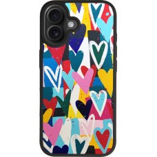 iPhone 17 Case Hülle - Silikon schwarz Joyful Hearts