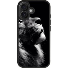 Coque iPhone 17 - Silicone rigide noir Lion looking up