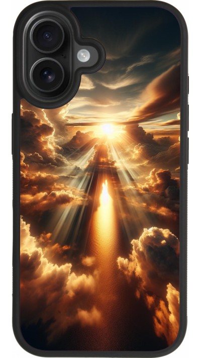 Coque iPhone 17 - Silicone rigide noir Lueur Céleste Zenith