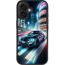 Coque iPhone 17 - Silicone rigide noir BMW M4 Tokyo Night