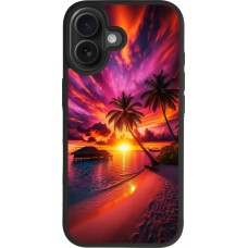 iPhone 17 Case Hülle - Silikon schwarz Malediven Abenddämmerung Glückseligkeit