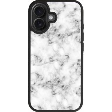 Coque iPhone 17 - Silicone rigide noir Marble 01