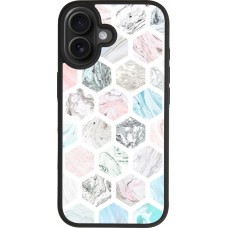 Coque iPhone 17 - Silicone rigide noir Marble Everything